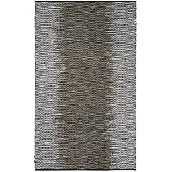 Flowers First 5 x 8 ft. Vintage Leather Hand Woven Rug, Light Grey & Grey - Medium Rectangle FL1874509 - main